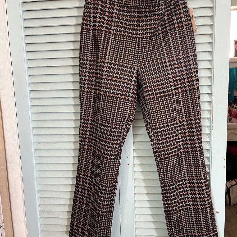 Sanctuary Women’s High-Rise Plaid Straight-Leg Pants - Brown/Black Medium